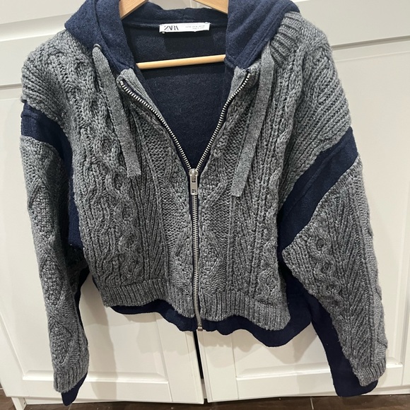 Zara Jackets & Coats Zara Combination Knit Cardigan Poshmark